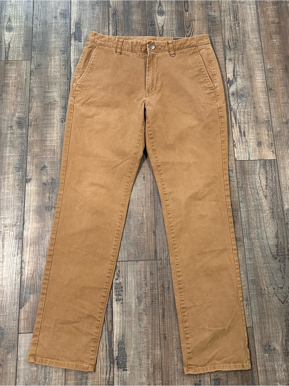 Bonobo Men's Brown Solid Chino Pants Flat Front Size‎ 31/32 Slim Fit